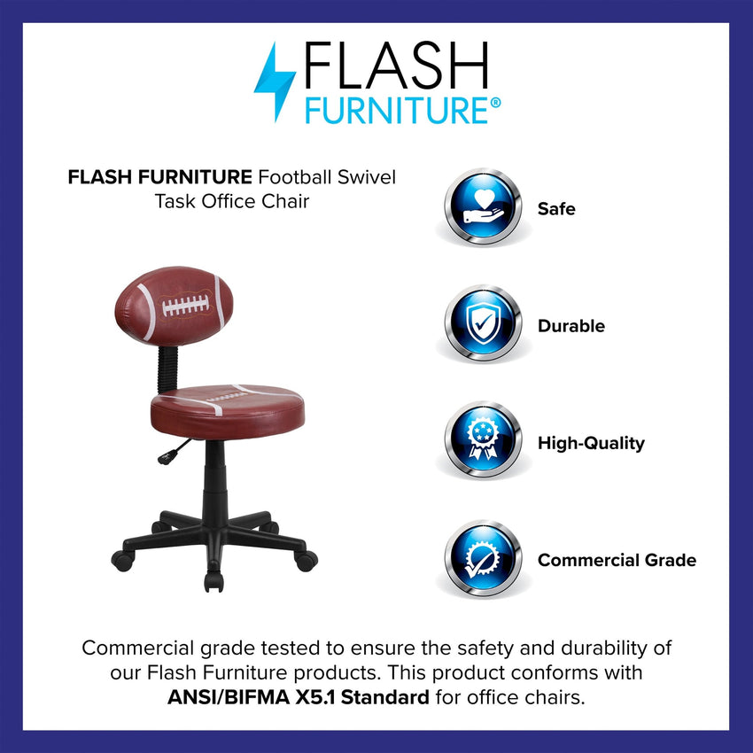 Preston Football Swivel Task Office Chair by Flash Furniture - SchoolOutlet