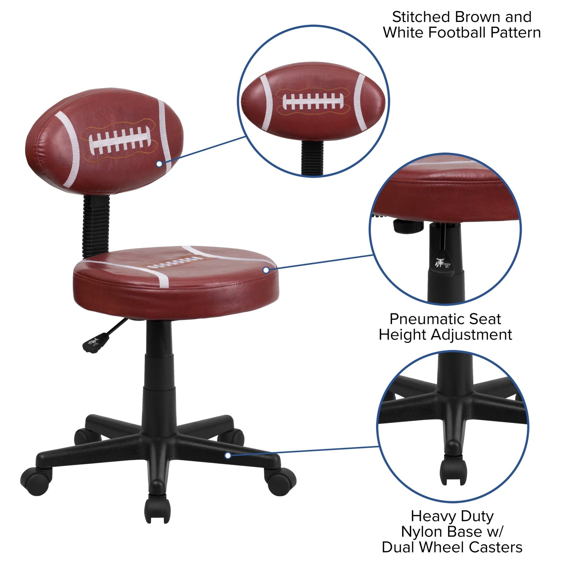 Preston Football Swivel Task Office Chair by Flash Furniture - SchoolOutlet