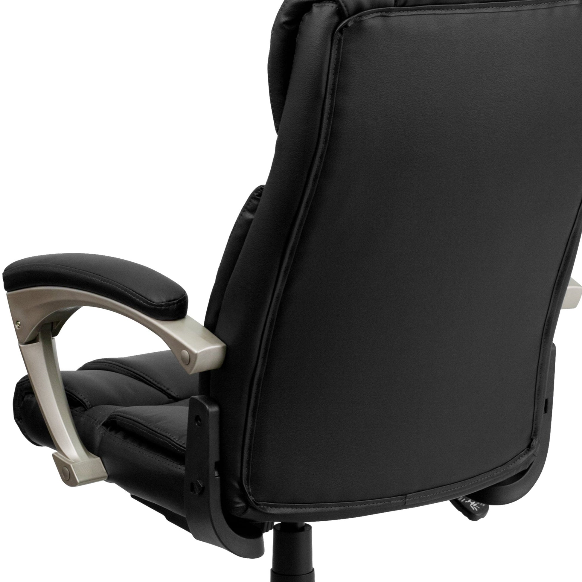 Hansel Executive Swivel Office Chair with Arms and High Back Folding Black LeatherSoft by Flash Furniture - SchoolOutlet