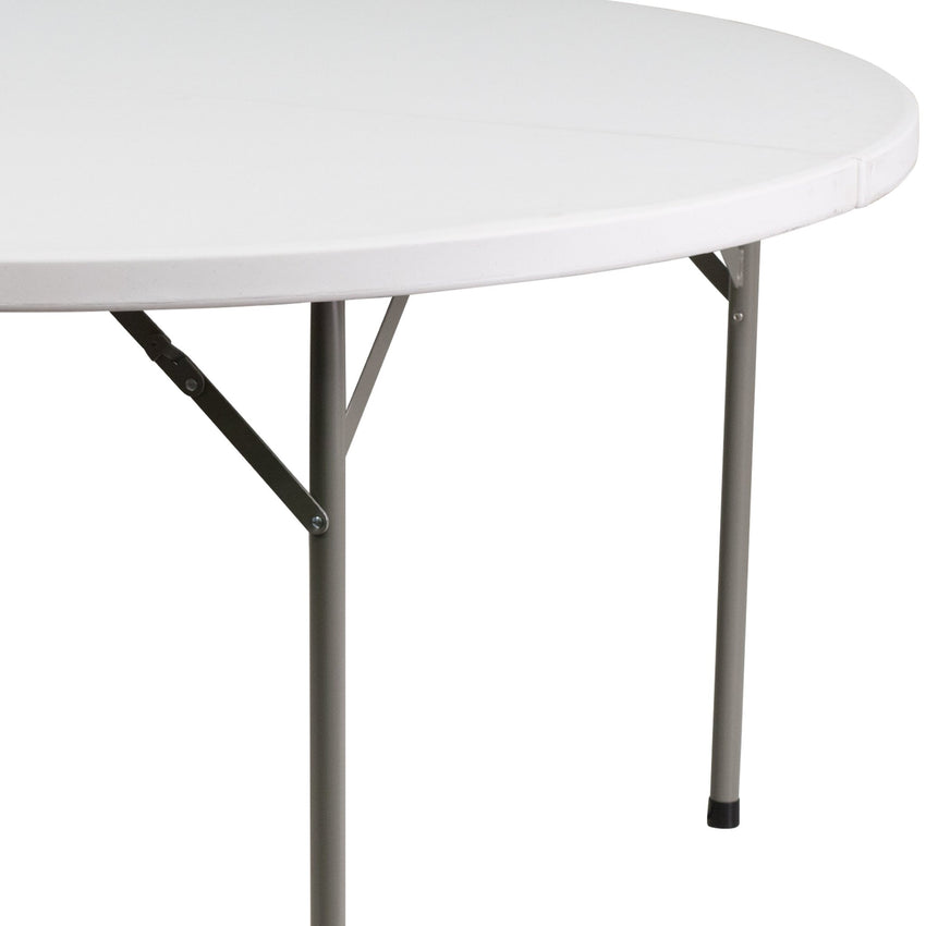 Elon 5 - Foot Round Plastic Folding Table for Banquet and Event , 551 LB Static Load Capacity - Granite White by Flash Furniture - SchoolOutlet