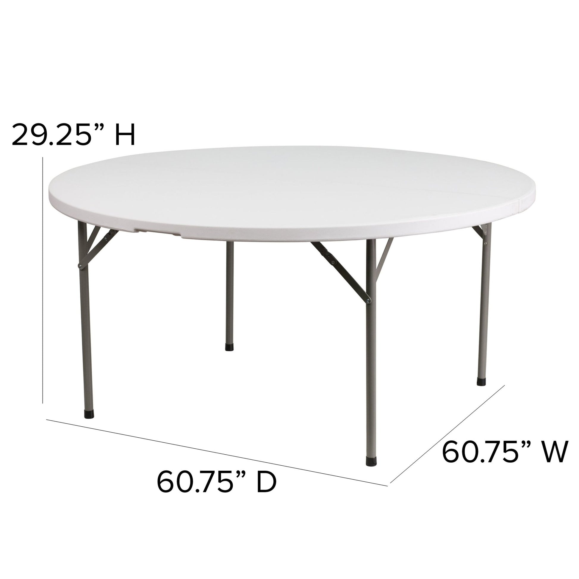 Elon 5 - Foot Round Plastic Folding Table for Banquet and Event , 551 LB Static Load Capacity - Granite White by Flash Furniture - SchoolOutlet