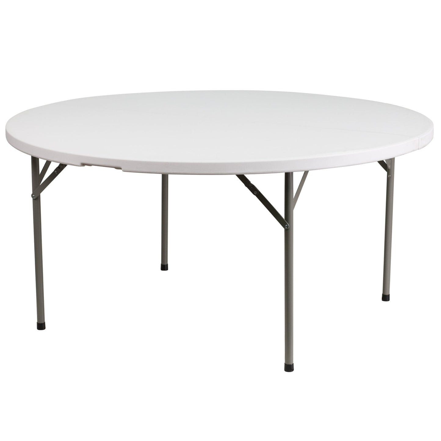 Elon 5 - Foot Round Plastic Folding Table for Banquet and Event , 551 LB Static Load Capacity - Granite White by Flash Furniture - SchoolOutlet