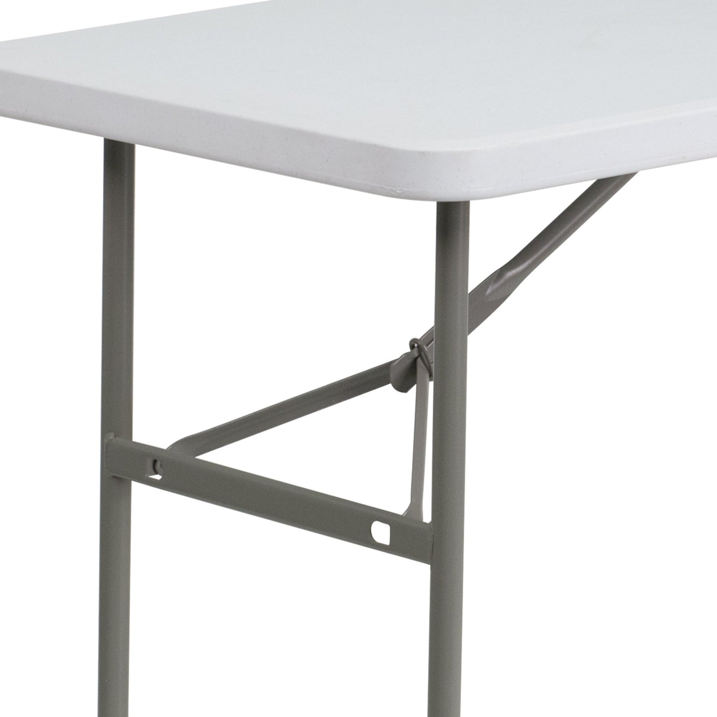 Elon 4 - Foot Rectangular Plastic Folding Table for Banquet and Events - Granite White by Flash Furniture - SchoolOutlet