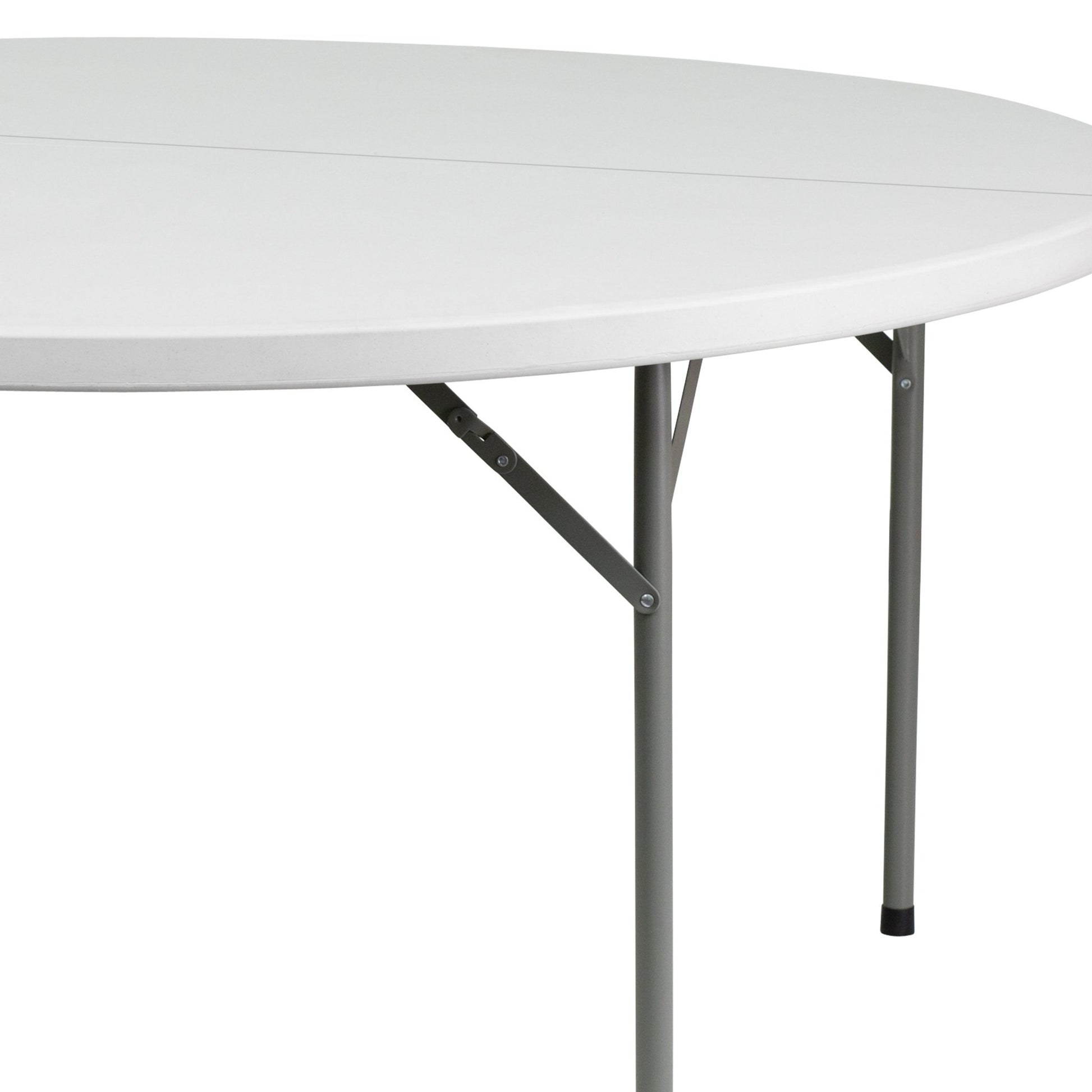 Elon 5 - Foot Round Plastic Folding Table for Banquet and Events, 661 LB Static Load Capacity - Granite White by Flash Furniture - SchoolOutlet