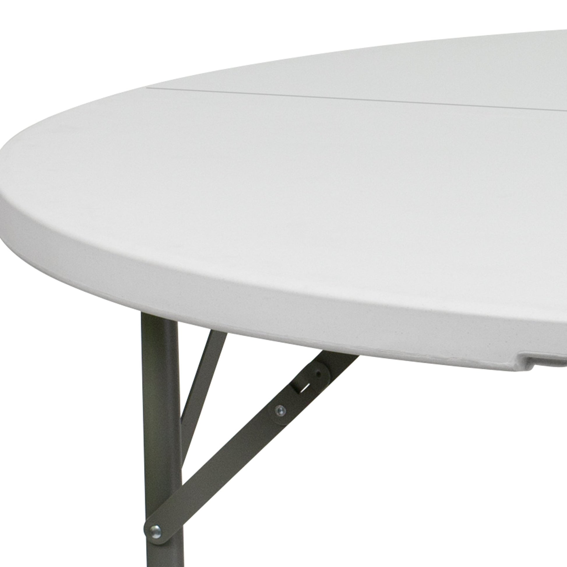 Elon 5 - Foot Round Plastic Folding Table for Banquet and Events, 661 LB Static Load Capacity - Granite White by Flash Furniture - SchoolOutlet