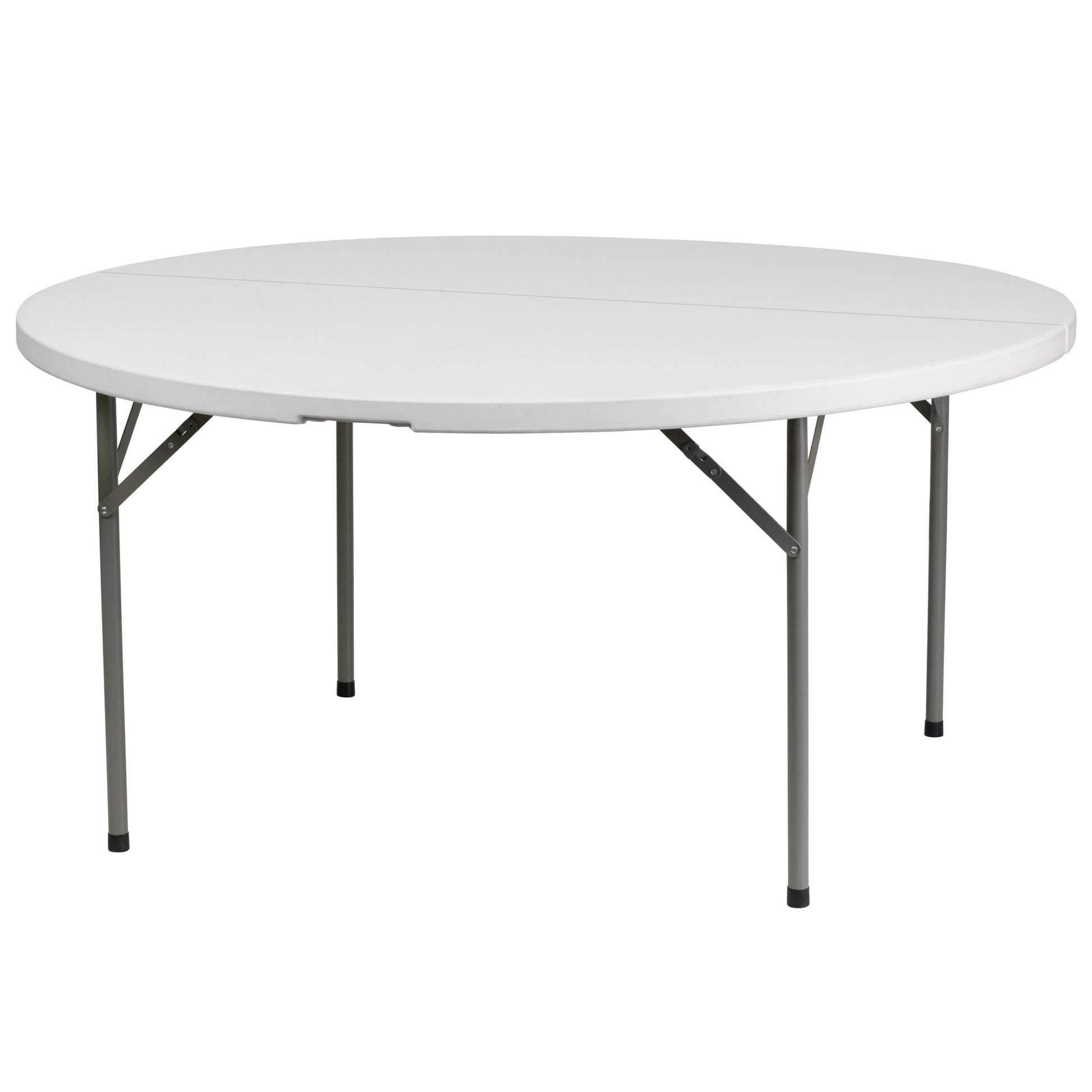 Elon 5 - Foot Round Plastic Folding Table for Banquet and Events, 661 LB Static Load Capacity - Granite White by Flash Furniture - SchoolOutlet