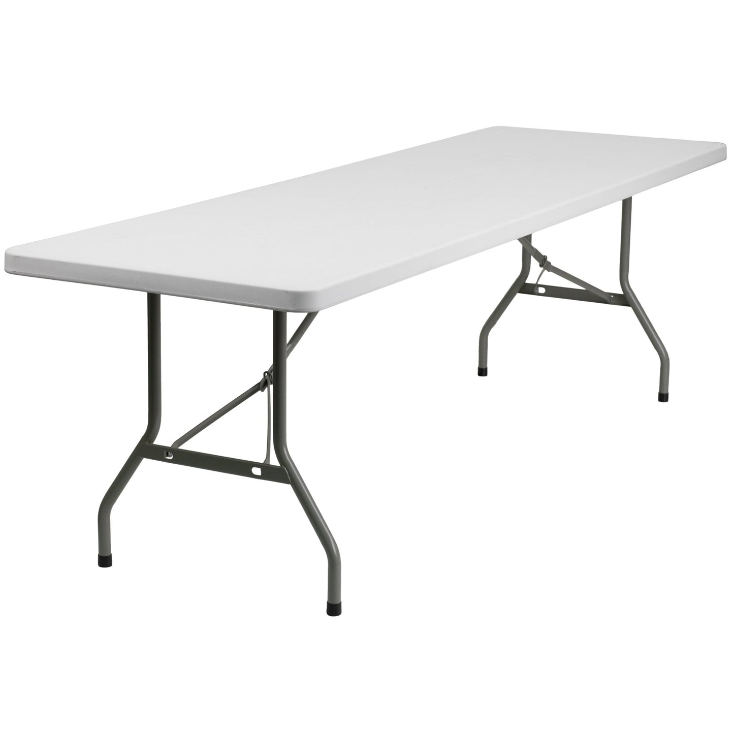 Elon 8 - Foot Rectangular Plastic Folding Table for Banquet and Events - Granite White by Flash Furniture - SchoolOutlet