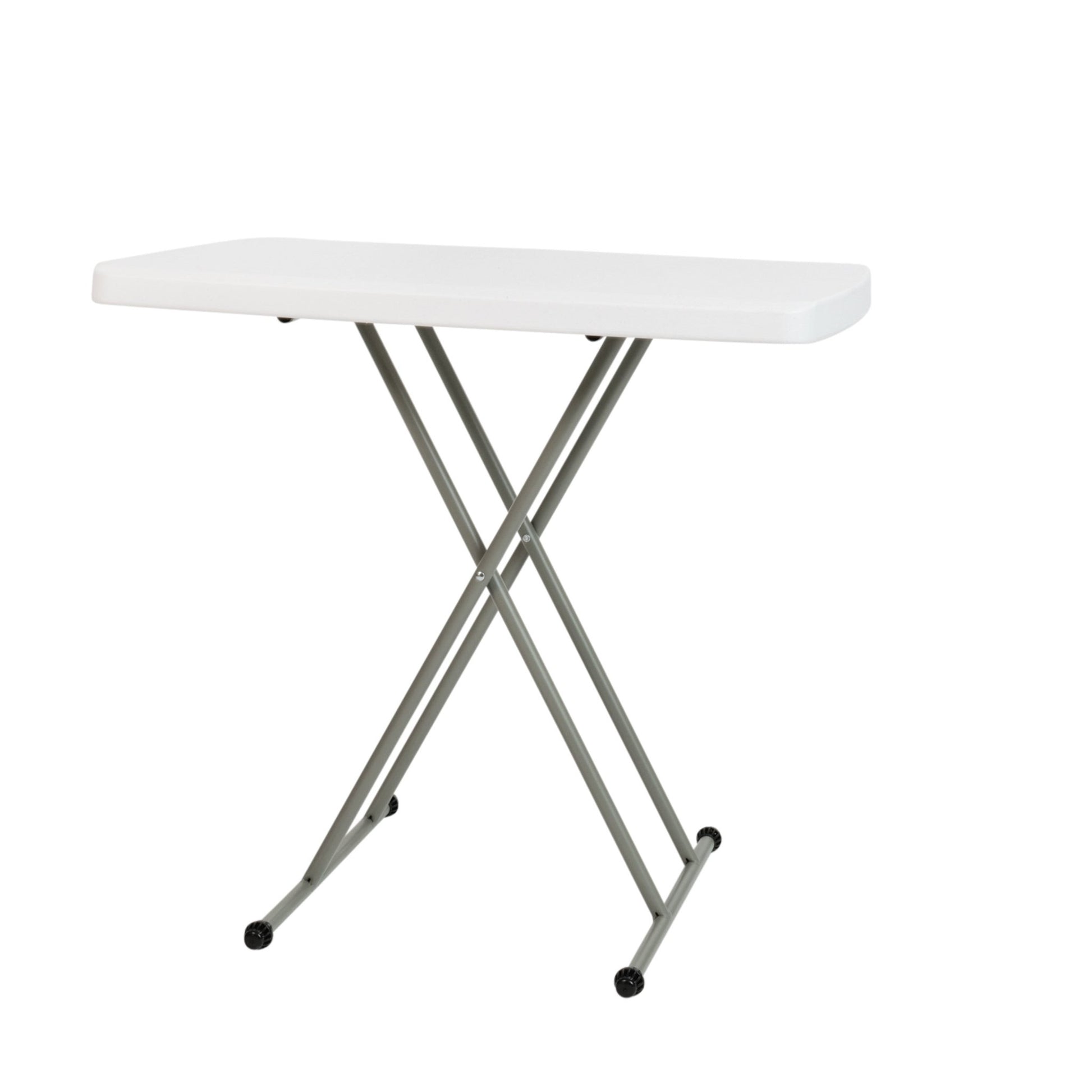 Elon 30 Inch Indoor/Outdoor Plastic Banquet and Event Folding Table with Adjustable Height - Granite White by Flash Furniture - SchoolOutlet