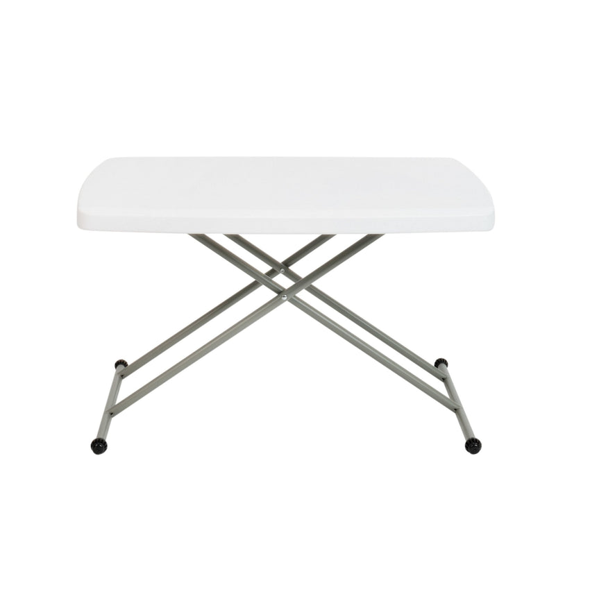 Elon 30 Inch Indoor/Outdoor Plastic Banquet and Event Folding Table with Adjustable Height - Granite White by Flash Furniture - SchoolOutlet