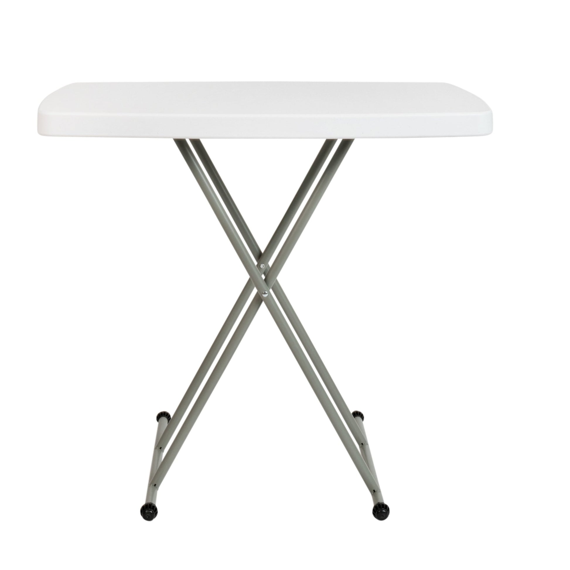 Elon 30 Inch Indoor/Outdoor Plastic Banquet and Event Folding Table with Adjustable Height - Granite White by Flash Furniture - SchoolOutlet