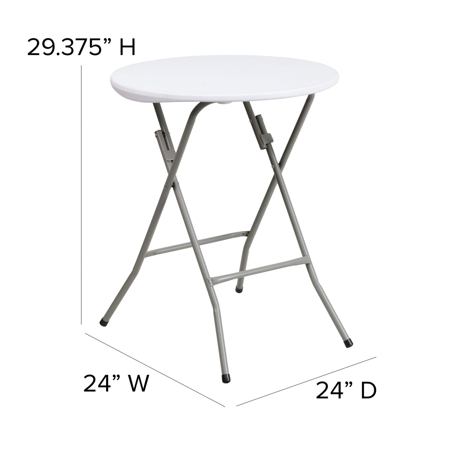 Elon 2 - Foot Round Plastic Folding Table for Banquet and Events - Granite White by Flash Furniture - SchoolOutlet