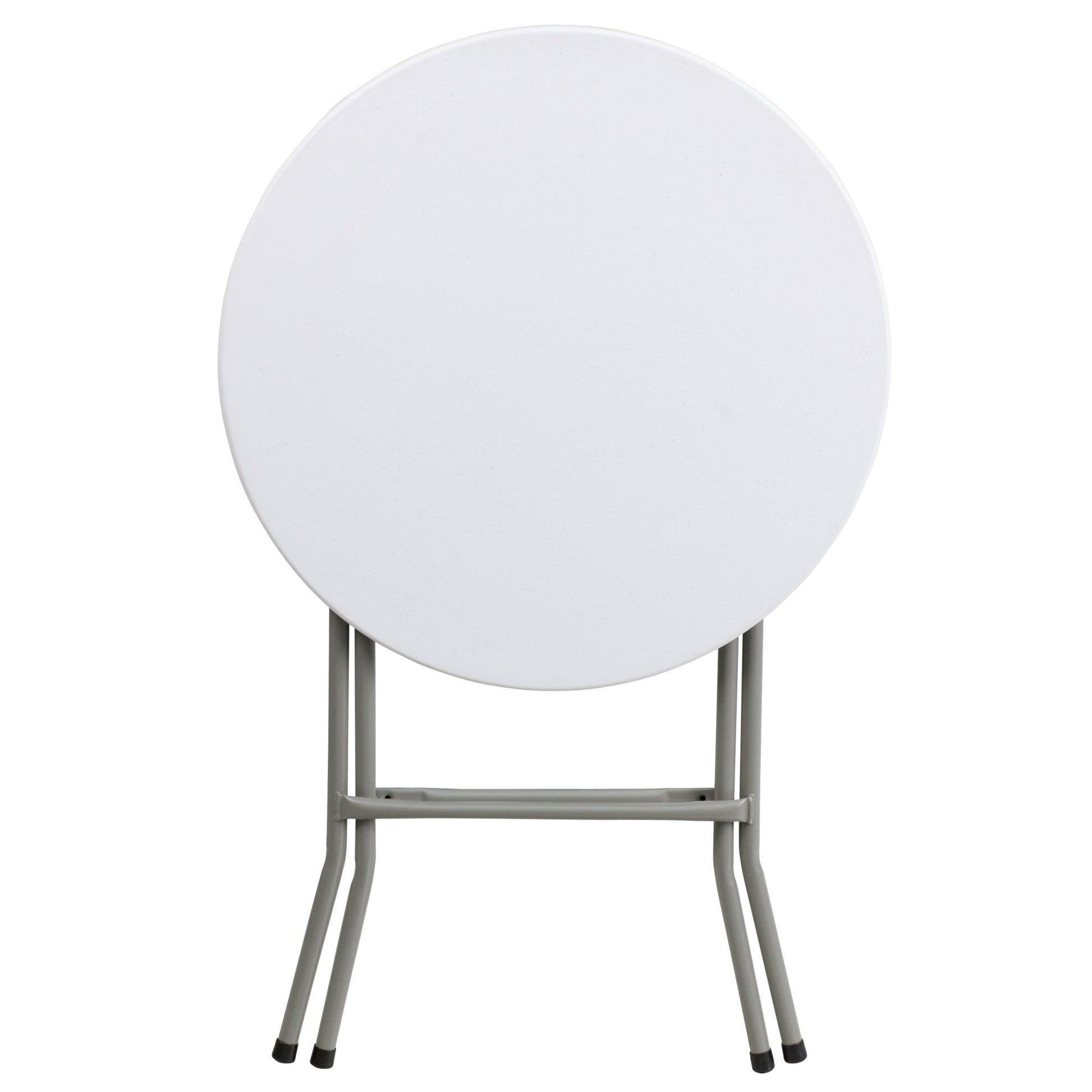 Elon 2 - Foot Round Plastic Folding Table for Banquet and Events - Granite White by Flash Furniture - SchoolOutlet