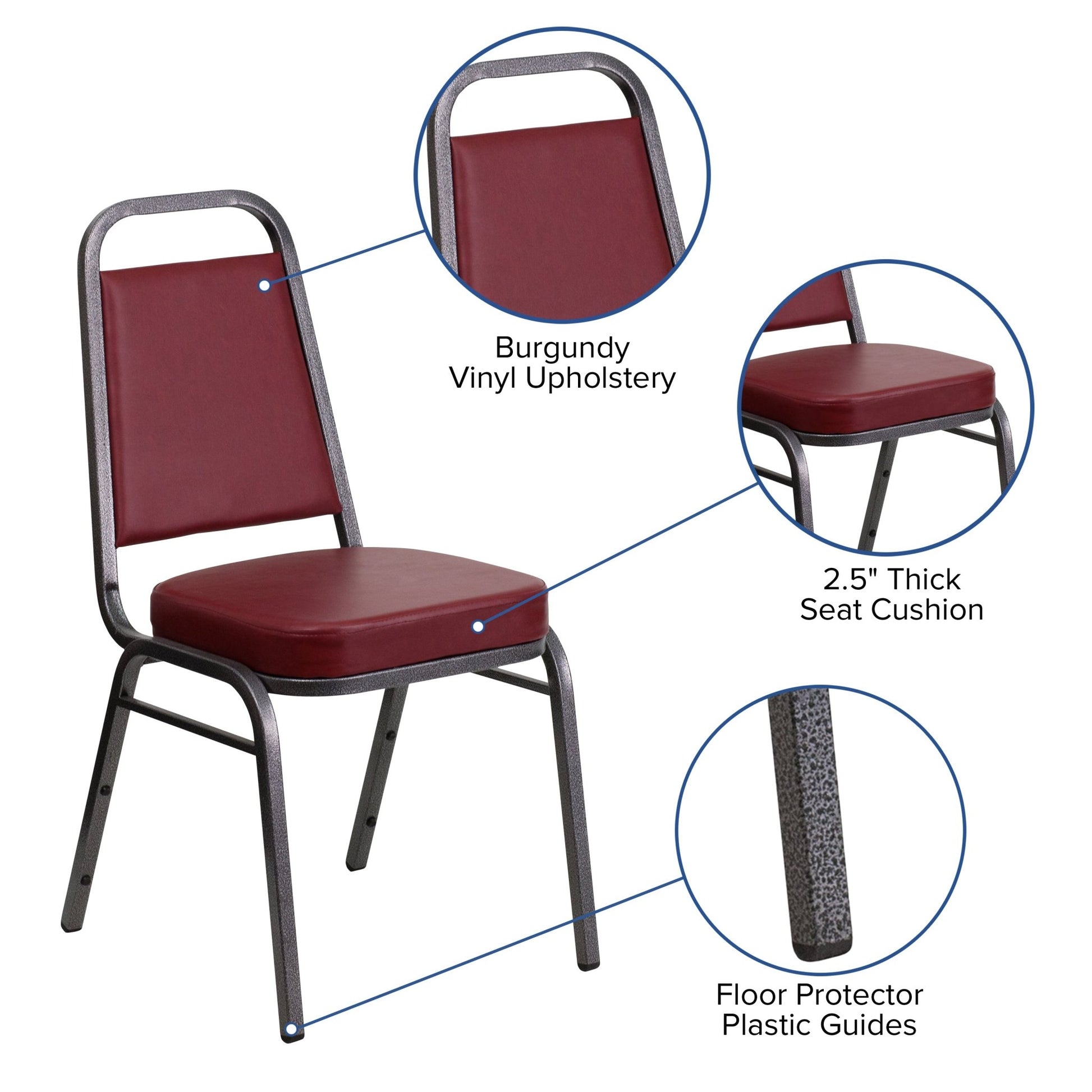 HERCULES Series Trapezoidal Back Stacking Banquet Chair with 2.5" Thick Seat and Metal Frame by Flash Furniture - SchoolOutlet