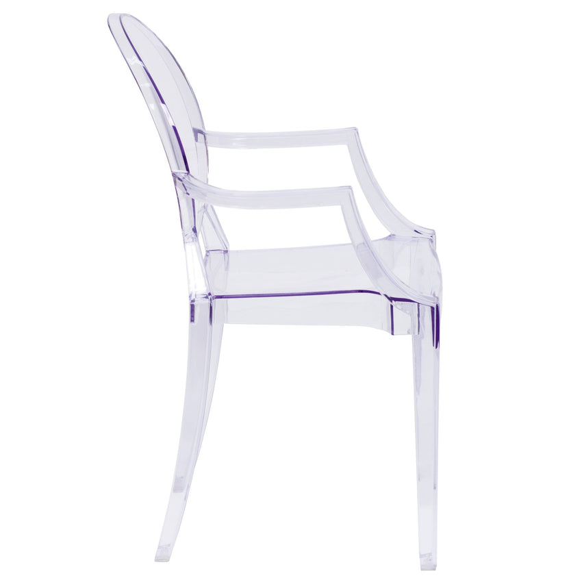 Shirley Ghost Chair with Arms in Transparent Crystal by Flash Furniture - SchoolOutlet