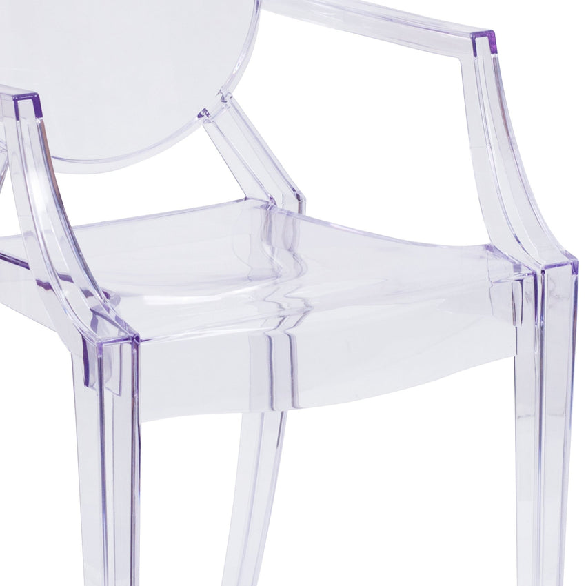 Shirley Ghost Chair with Arms in Transparent Crystal by Flash Furniture - SchoolOutlet