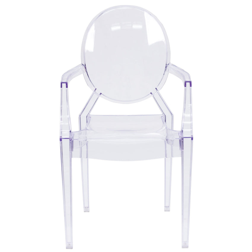 Shirley Ghost Chair with Arms in Transparent Crystal by Flash Furniture - SchoolOutlet