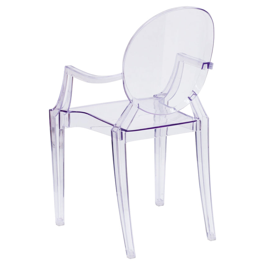 Shirley Ghost Chair with Arms in Transparent Crystal by Flash Furniture - SchoolOutlet