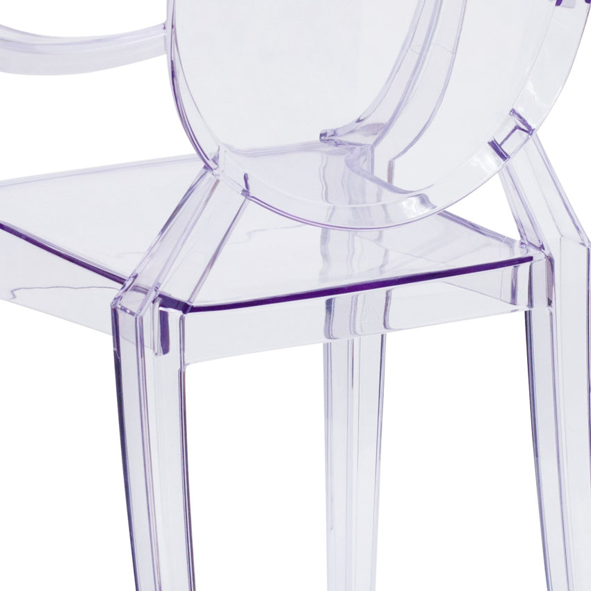 Shirley Ghost Chair with Arms in Transparent Crystal by Flash Furniture - SchoolOutlet