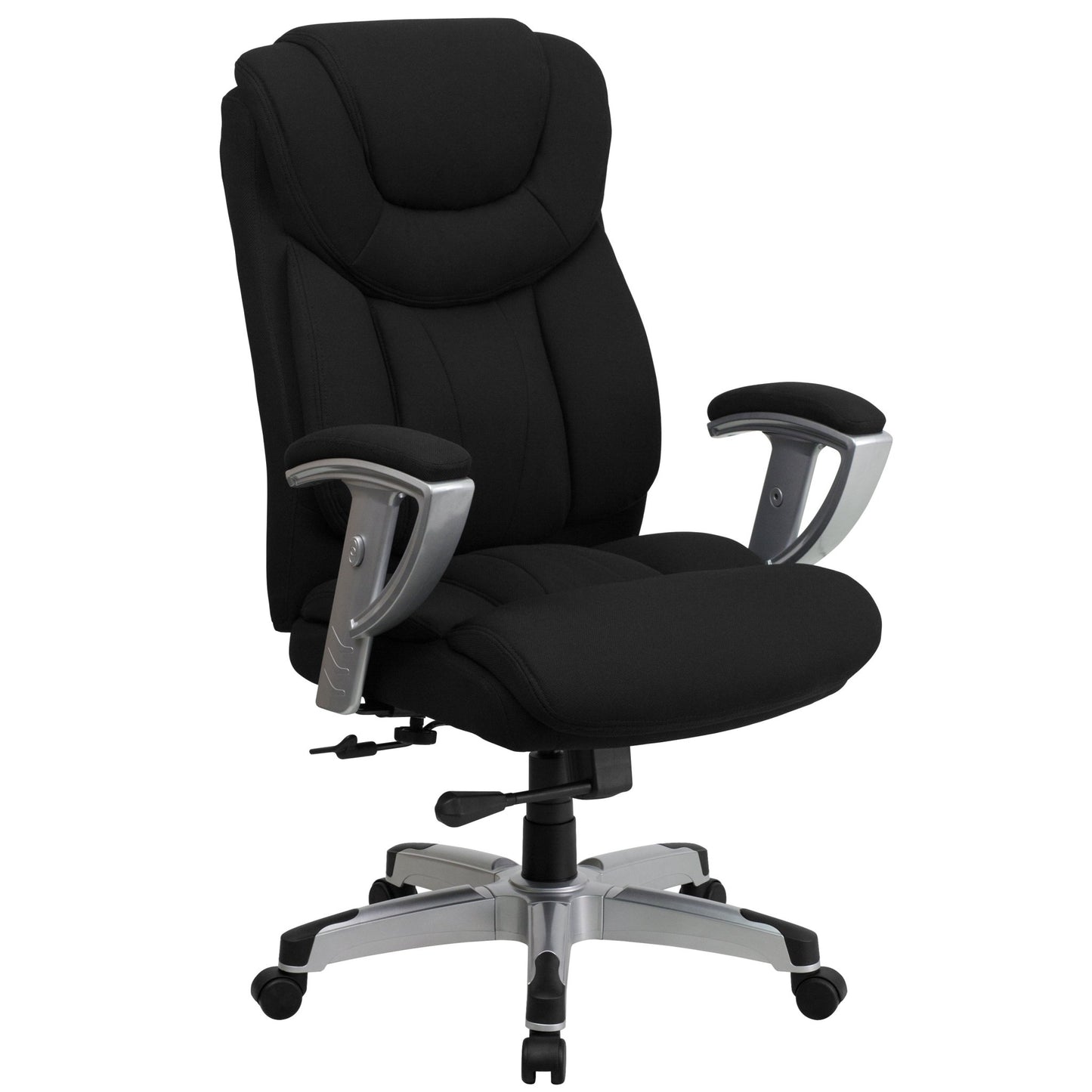 HERCULES Series Big & Tall Executive Ergonomic Office Chair with Silver Adjustable Arms 400 lb. Rated Weight Capacity by Flash Furniture - SchoolOutlet