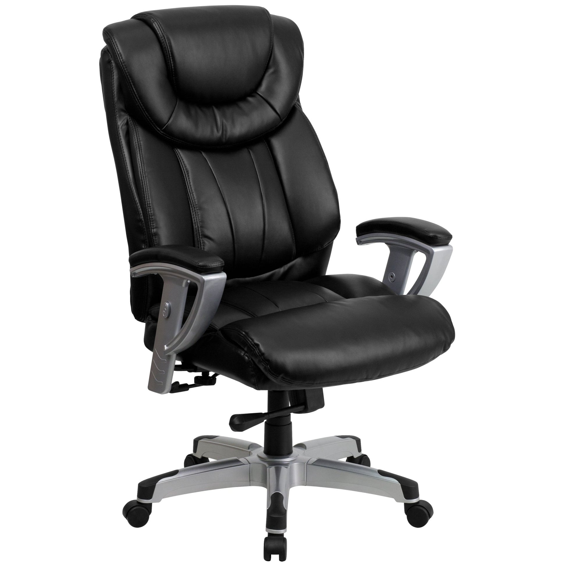 HERCULES Series Big & Tall Executive Ergonomic Office Chair with Silver Adjustable Arms 400 lb. Rated Weight Capacity by Flash Furniture - SchoolOutlet