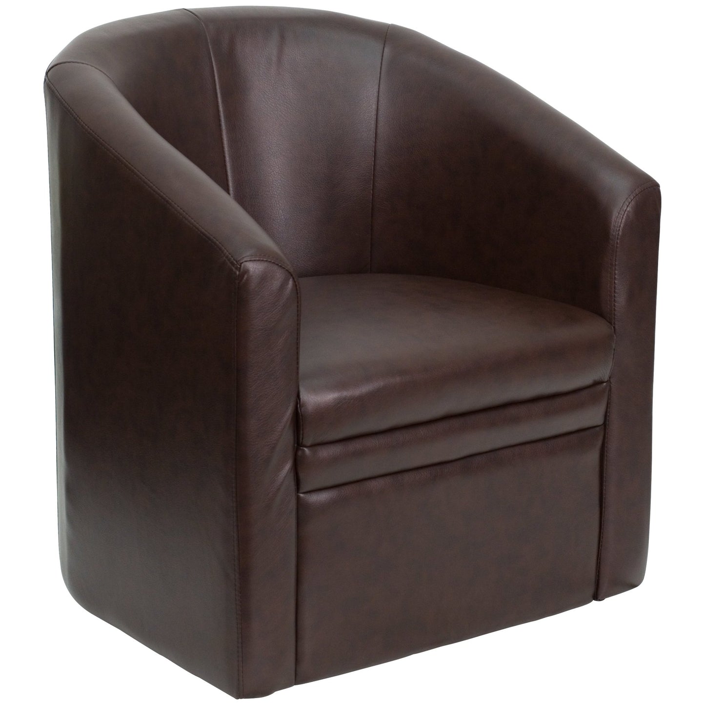 Lauren Guest Chair Brown LeatherSoft Barrel - Shaped by Flash Furniture - SchoolOutlet