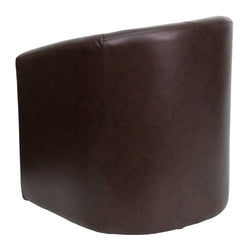 Lauren Guest Chair Brown LeatherSoft Barrel-Shaped by Flash Furniture