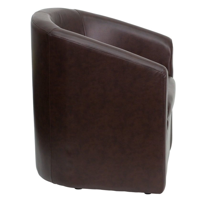 Lauren Guest Chair Brown LeatherSoft Barrel - Shaped by Flash Furniture - SchoolOutlet