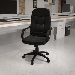 Holly Executive Swivel Office Chair with Arms, High Back Black Glove Vinyl by Flash Furniture