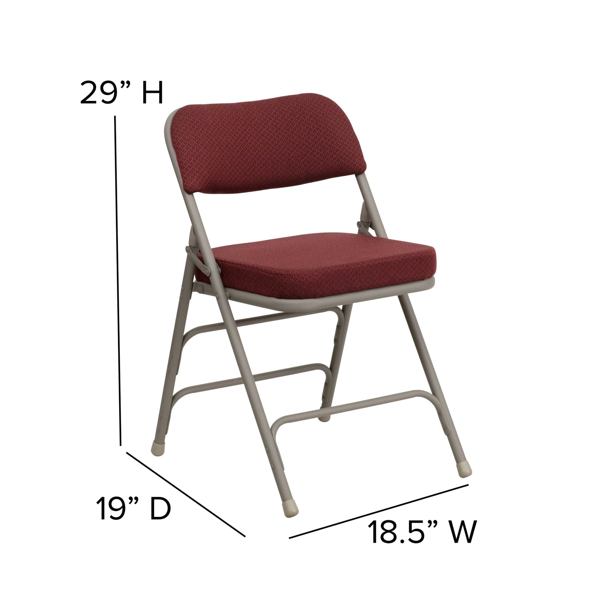 HERCULES Series Metal Folding Chair with Fabric Seat, Premium Curved Triple Braced and Double Hinged by Flash Furniture - SchoolOutlet