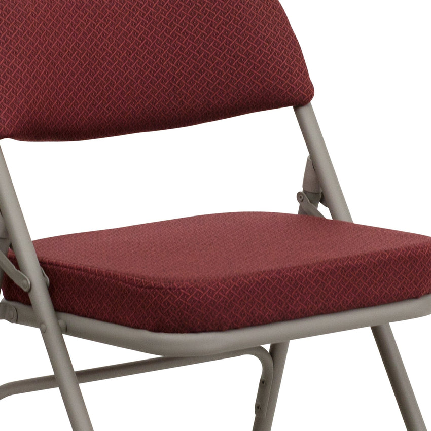 HERCULES Series Metal Folding Chair with Fabric Seat, Premium Curved Triple Braced and Double Hinged by Flash Furniture - SchoolOutlet