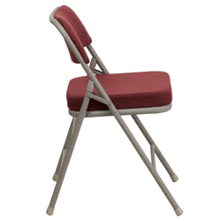 HERCULES Series Metal Folding Chair with Fabric Seat, Premium Curved Triple Braced and Double Hinged by Flash Furniture