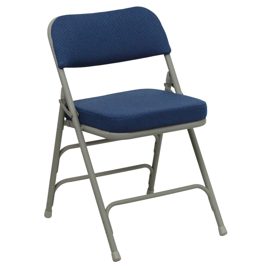 HERCULES Series Metal Folding Chair with Fabric Seat, Premium Curved Triple Braced and Double Hinged by Flash Furniture - SchoolOutlet