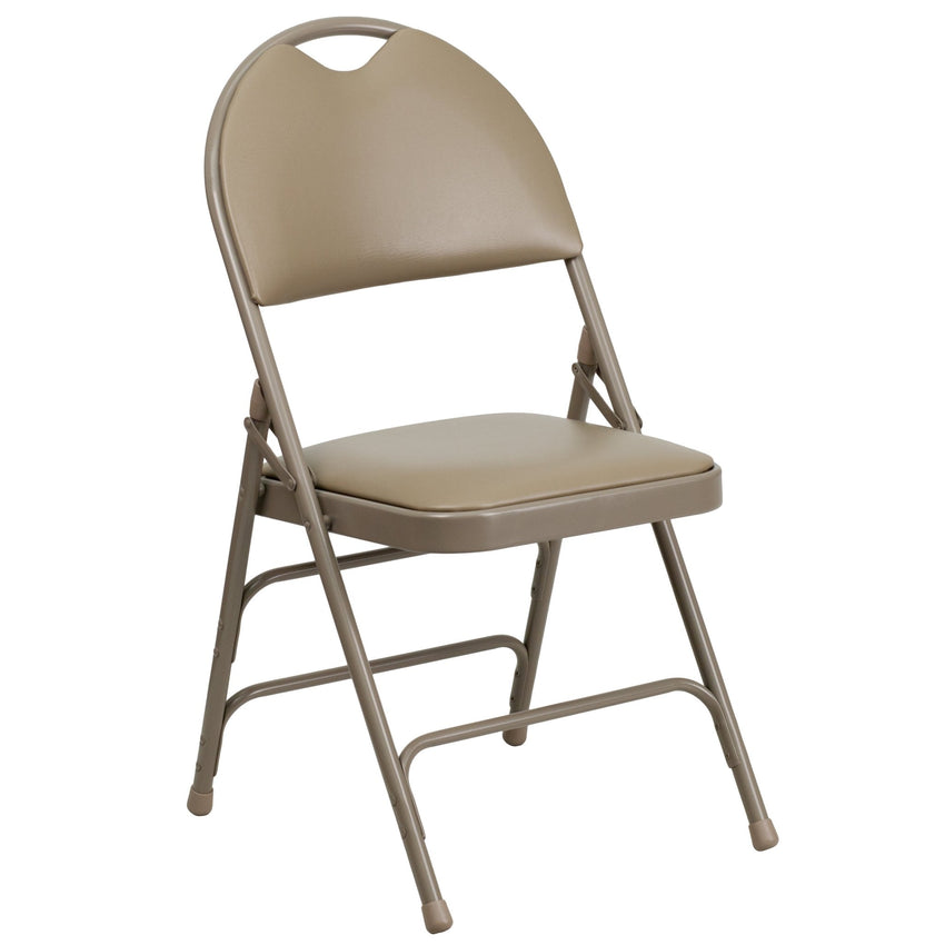 HERCULES Series Metal Folding Chair with Vinyl Seat, Easy - Carry Handle and Ultra - Premium Triple Braced by Flash Furniture - SchoolOutlet