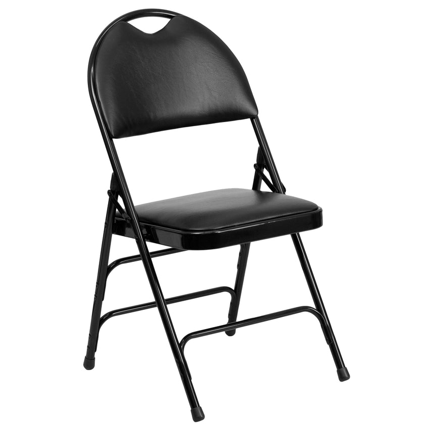 HERCULES Series Metal Folding Chair with Vinyl Seat, Easy - Carry Handle and Ultra - Premium Triple Braced by Flash Furniture - SchoolOutlet