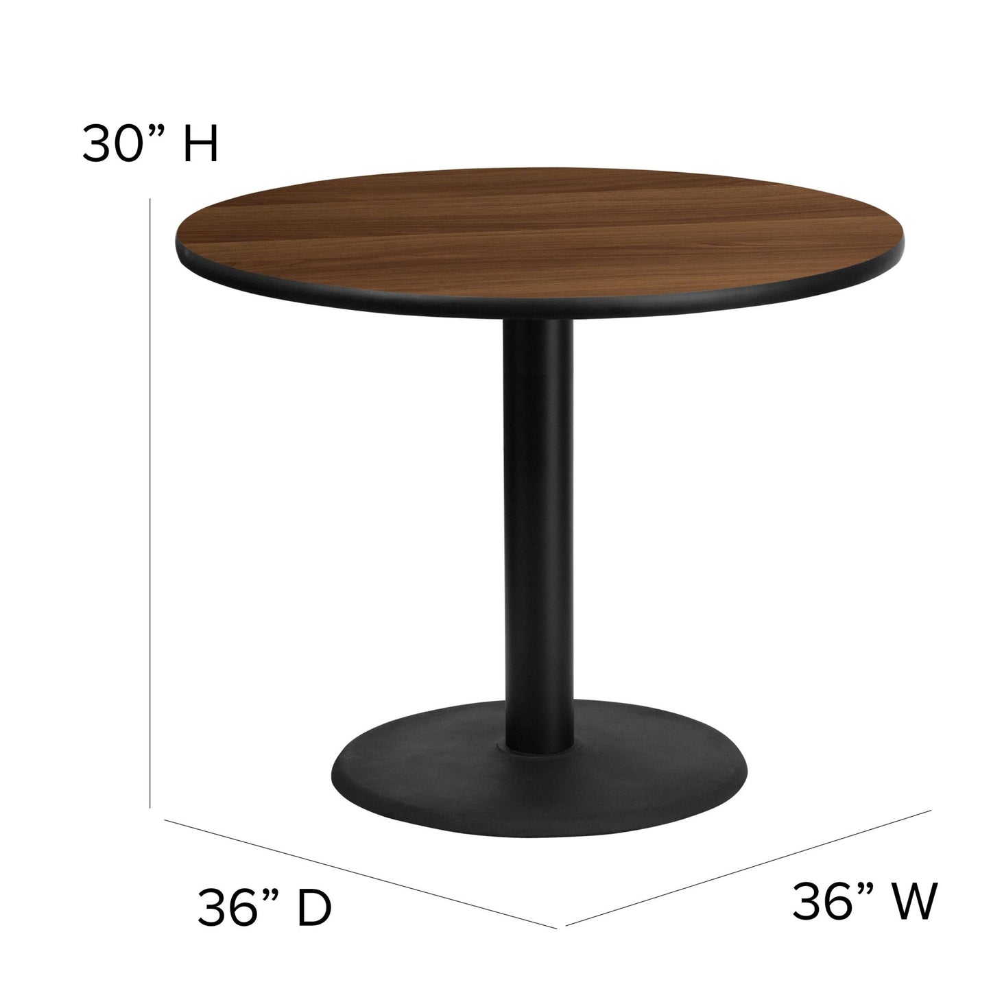 Carlton 36'' Round Laminate Table Set with X - Base and 4 Black Trapezoidal Back Banquet Chairs by Flash Furniture - SchoolOutlet