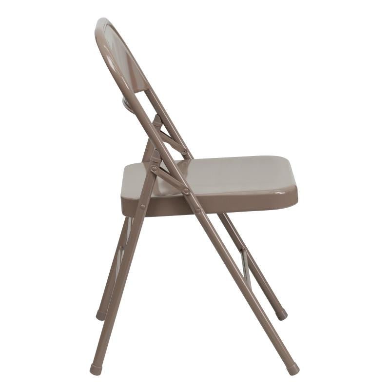 Flash Furniture HERCULES Series Triple Braced & Double Hinged Metal Folding Chair(FLA-HF3-MC-309AS-GG) - SchoolOutlet