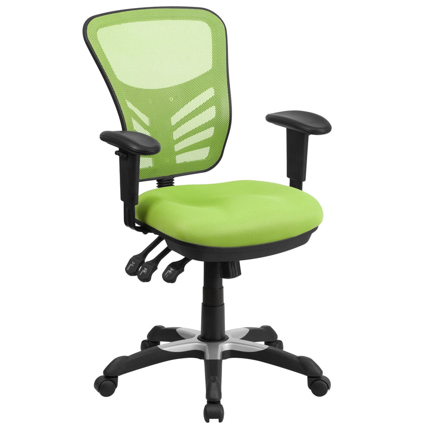 Nicholas Executive Swivel Ergonomic Office Chair with Adjustable Arms and Mid - Back Mesh Multifunction by Flash Furniture - SchoolOutlet