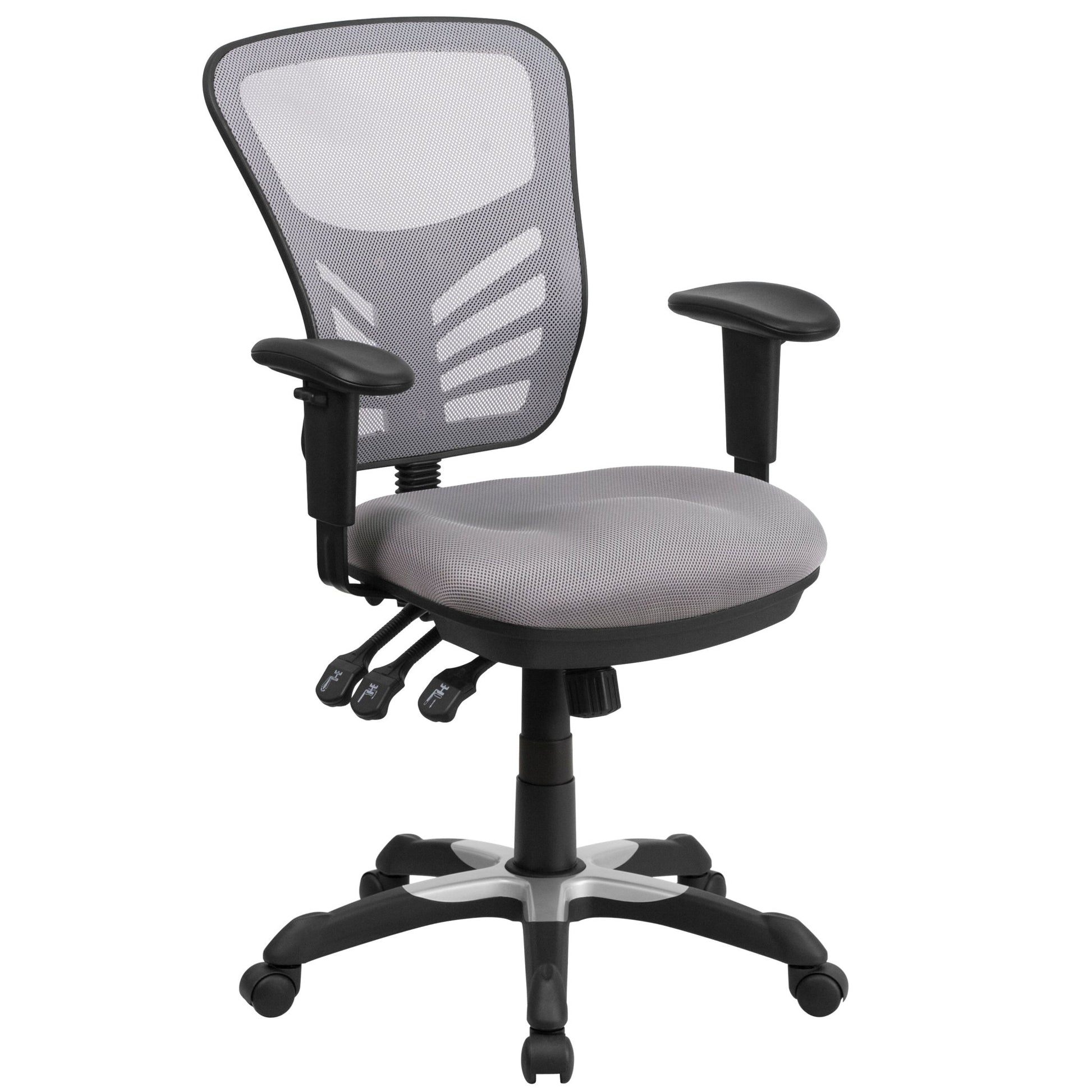 Nicholas Executive Swivel Ergonomic Office Chair with Adjustable Arms and Mid - Back Mesh Multifunction by Flash Furniture - SchoolOutlet