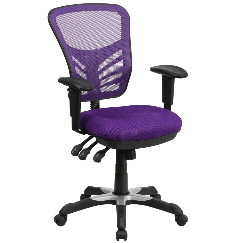 Nicholas Executive Swivel Ergonomic Office Chair with Adjustable Arms and Mid - Back Mesh Multifunction by Flash Furniture - SchoolOutlet