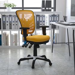 Nicholas Executive Swivel Ergonomic Office Chair with Adjustable Arms and Mid-Back Mesh Multifunction by Flash Furniture