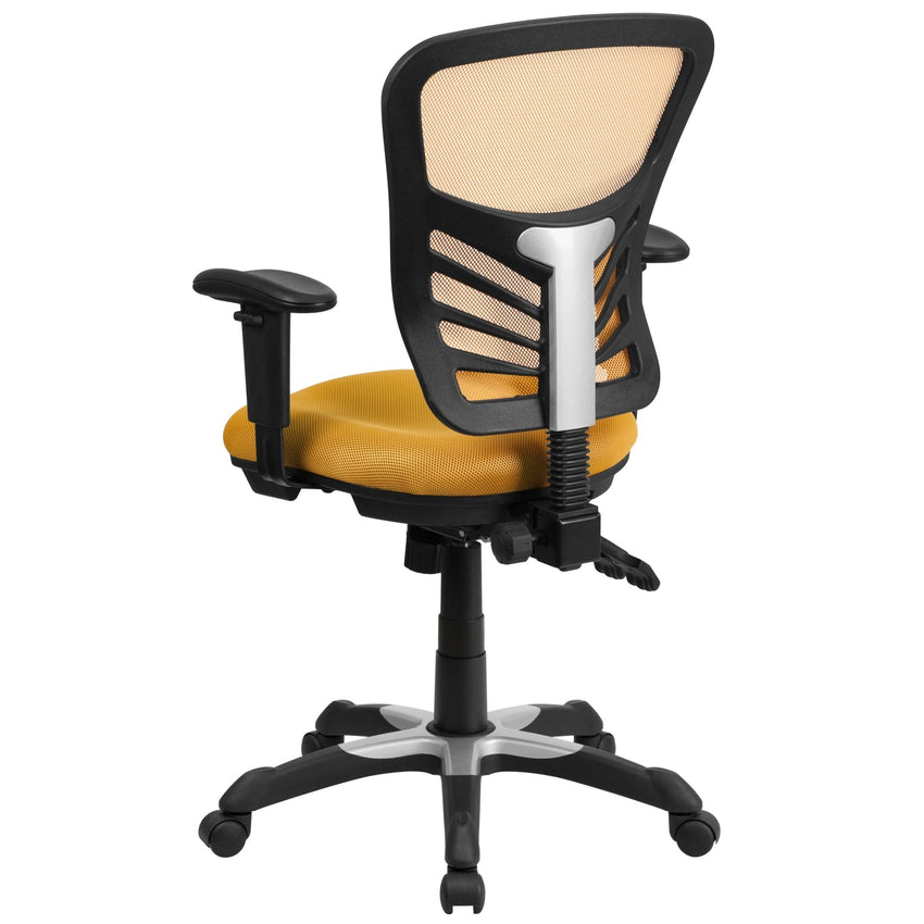 Nicholas Executive Swivel Ergonomic Office Chair with Adjustable Arms and Mid - Back Mesh Multifunction by Flash Furniture - SchoolOutlet