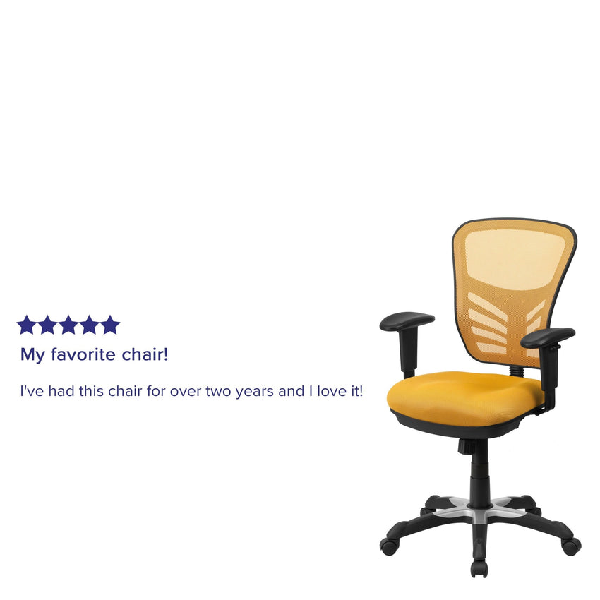 Nicholas Executive Swivel Ergonomic Office Chair with Adjustable Arms and Mid - Back Mesh Multifunction by Flash Furniture - SchoolOutlet