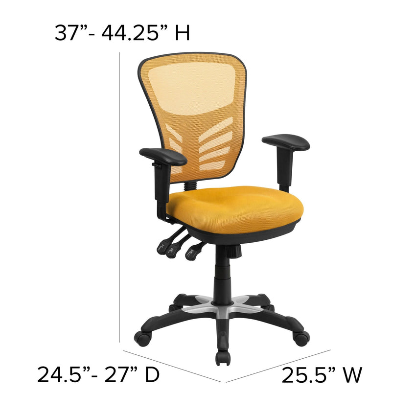 Nicholas Executive Swivel Ergonomic Office Chair with Adjustable Arms and Mid - Back Mesh Multifunction by Flash Furniture - SchoolOutlet