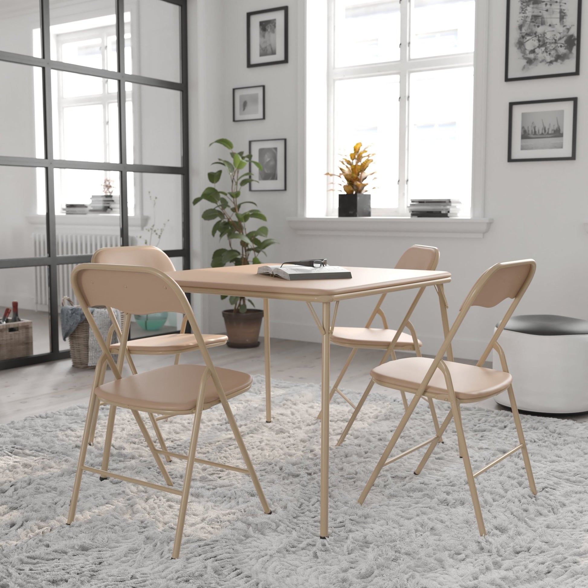 Madison 5 Piece Folding Card Table and Chair Set by Flash Furniture - SchoolOutlet