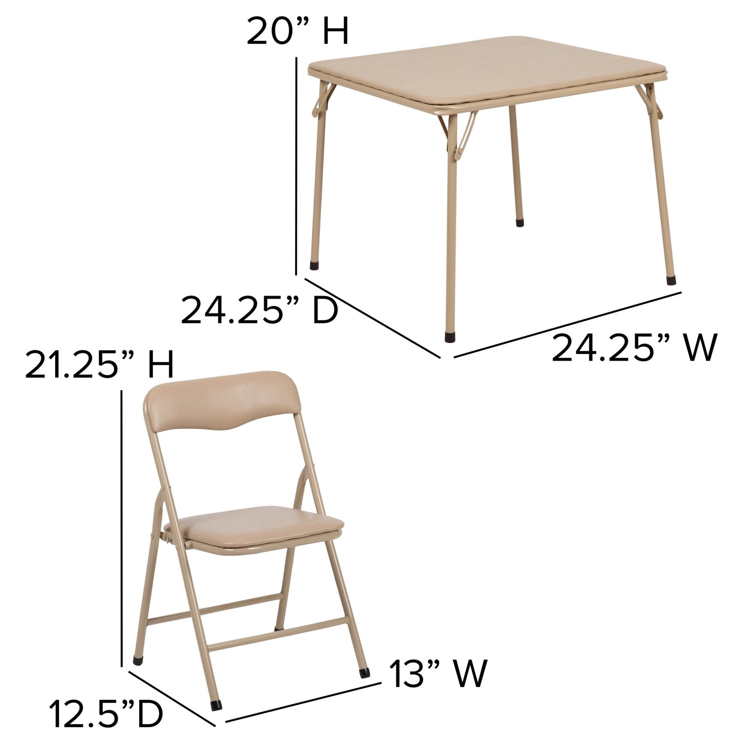 Mindy Kids 3 Piece Folding Table and Chair Set by Flash Furniture - SchoolOutlet