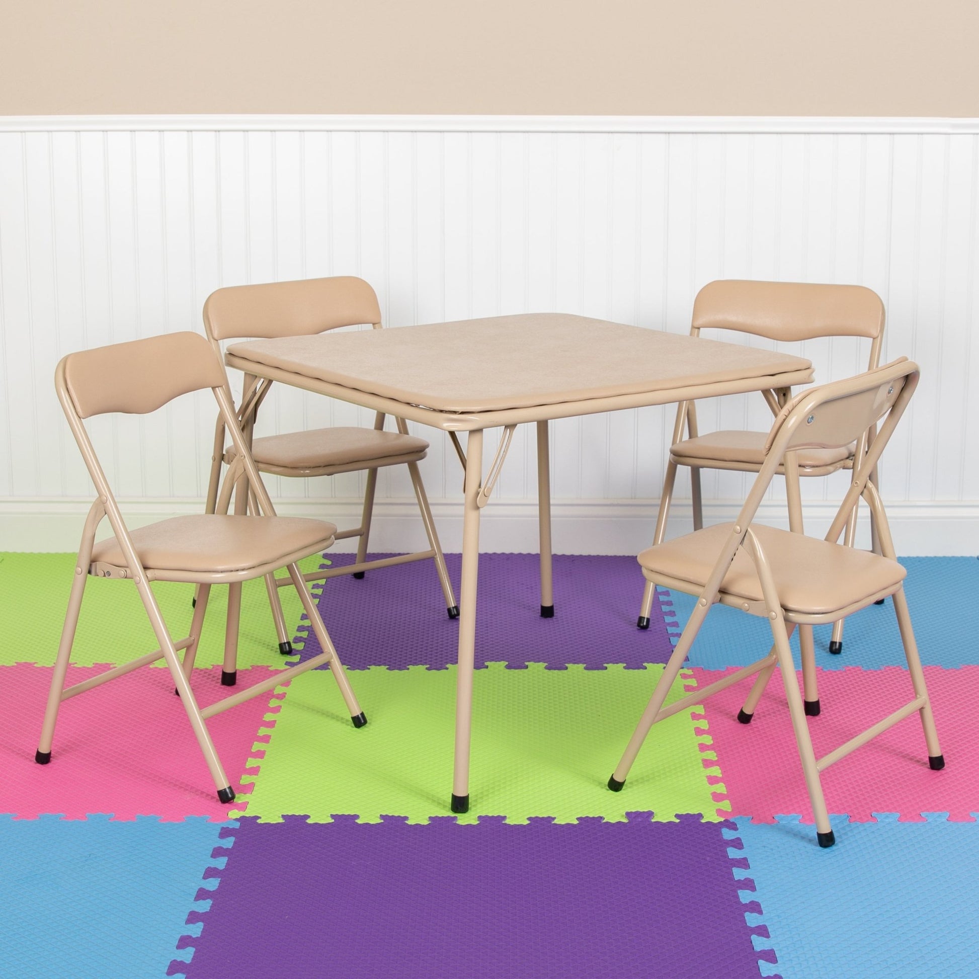 Mindy Kids 5 Piece Folding Table and Chair Set by Flash Furniture - SchoolOutlet