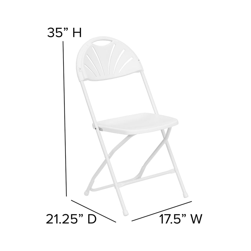 HERCULES Series Plastic Fan Back Folding Chair, 650 lb. Capacity by Flash Furniture - SchoolOutlet