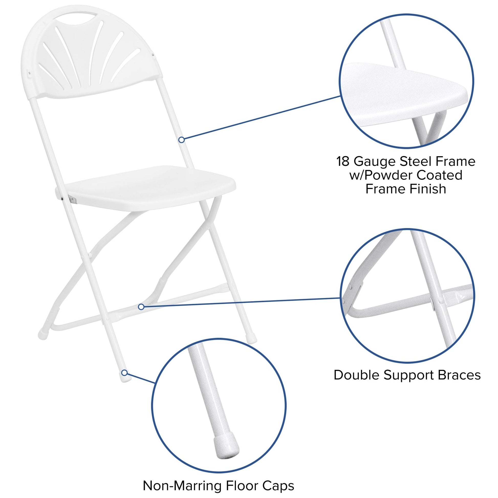 HERCULES Series Plastic Fan Back Folding Chair, 650 lb. Capacity by Flash Furniture - SchoolOutlet