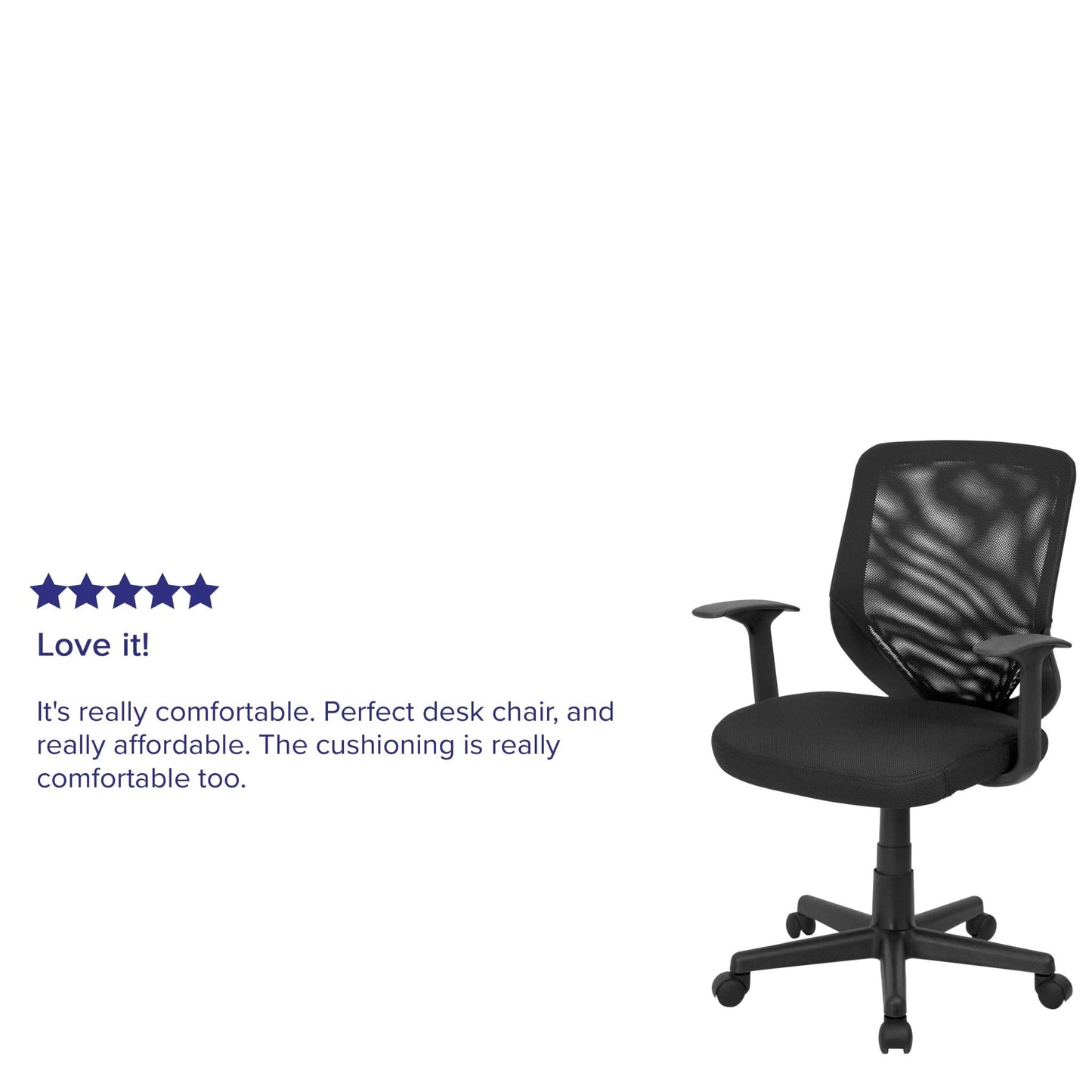 Norris Swivel Task Office Chair with T - Arms, Mid - Back Black Mesh Tapered Back by Flash Furniture - SchoolOutlet