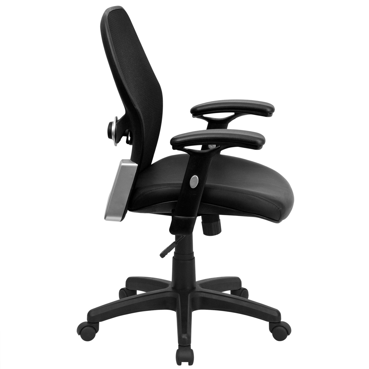 Albert Mid - Back Black Super Mesh Executive Swivel Office Chair with Adjustable Lumbar & Arms by Flash Furniture - SchoolOutlet